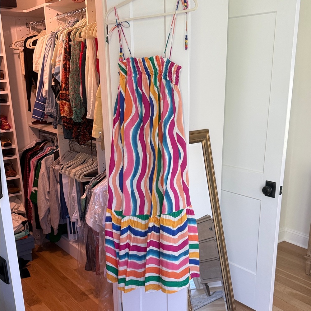 FARM Rio Multicolor Stripe Maxi Dress - Pink, Blue, Green, Orange, Yellow